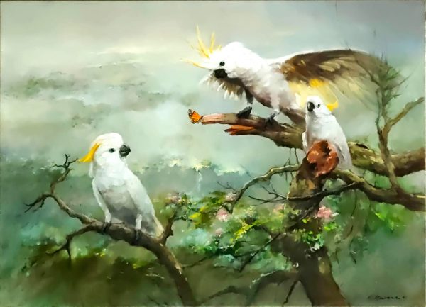 CKK_B002_S_鹦鹉-cockatoos-93x122cm-$88000-Oil on Canvas