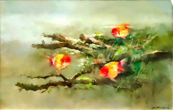 CKK_F001_S_金玉满堂_Goldfish_Oil_48x72cm_$18000_Oil on Canvas CKK_F001_S_金玉满堂_Goldfish_Oil_48x72cm_$18000_Oil on Canvas