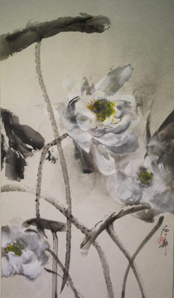 FSH_CFA003_S 白荷三_70x40cm_$3800_Chinese Ink on rice paper FSH_CFA003_S 白荷三_70x40cm_$3800_Chinese Ink on rice paper