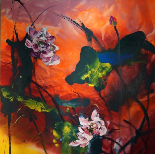 FSH_F002_S_堆红艳阳_120x120cm_$20000_Oil on Canvas