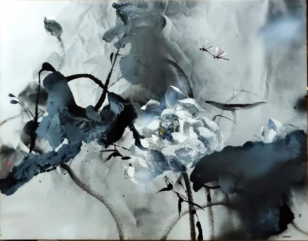 FSH_F008_S_90.5x117cm-$16000_白荷_White Lotus-_Oil on Canvas