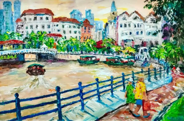 HKL_L004_S_Singapore River_61x91.5cm_$12800_Oil on Canvas