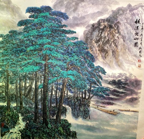 LG_CL004_C_栋梁出山图_121x121cm_$16000_Chinese ink on rice paper