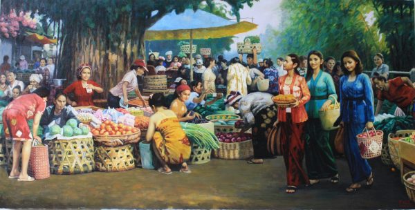 LSJ_P003_S_印尼巴刹-Indonesia Market Place-157x310cm-$200000_Oil on canvas