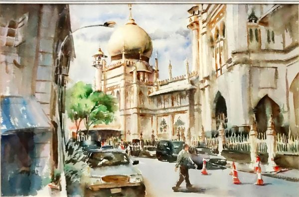 LKC_SL004_S_Masjid Sultan Mosque_$3800_Watercolour