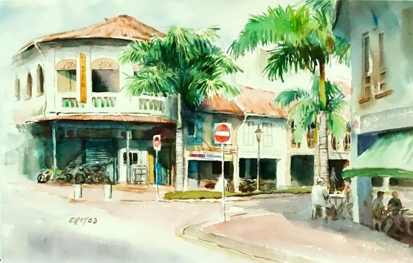LKC_SL006_S_Bussarah Street_36x54cm_$5000_Watercolour