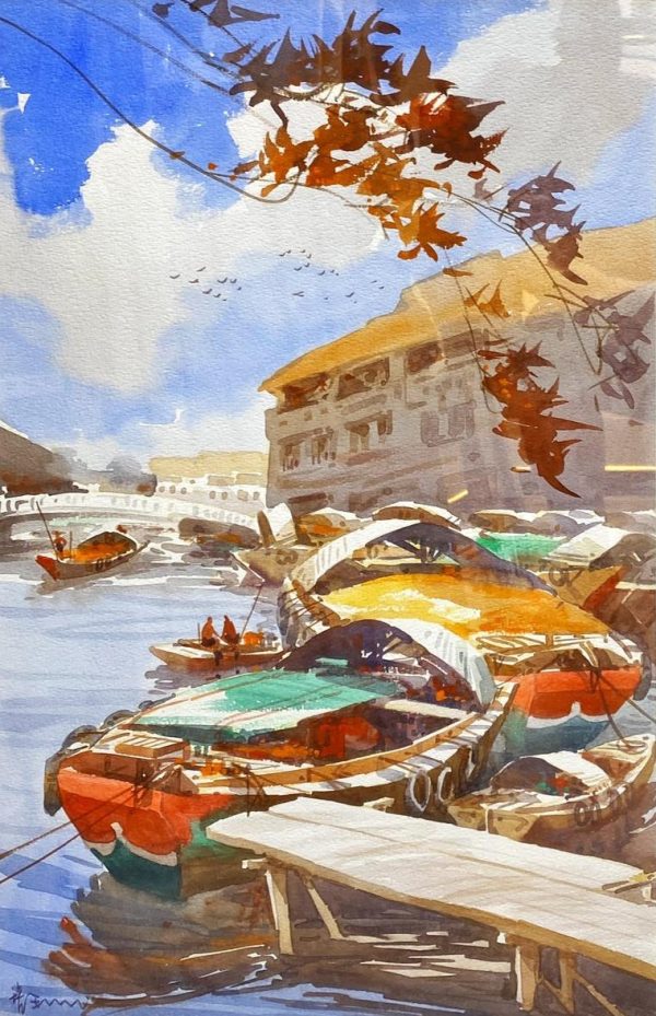 LPH_L011_S_Singapore River_52x36cm_$4900_Watercolour