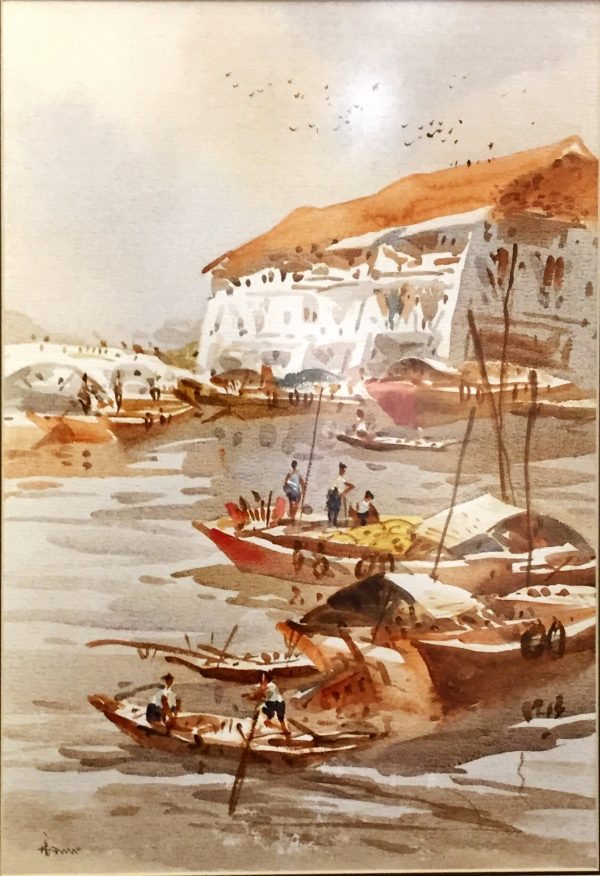 LPH_L012_S__Singapore River_52x36cm_$4900_Watercolour LPH_L012_S__Singapore River_52x36cm_$4900_Watercolour