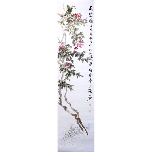 PWK_CP002_S_彩墨天竺图_138x34cm_$1800_Chinese ink on rice paper