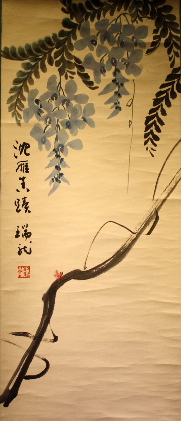 SY_CPS047_S_Wisteria Orchid_兰紫藤_77x31cm_$2300_Chinese ink on rice paper