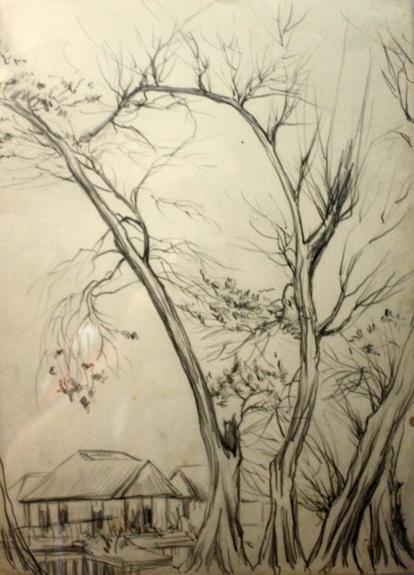 SY_SK001_S_Tree & House_树与屋_38x27cm_Sketch on paper