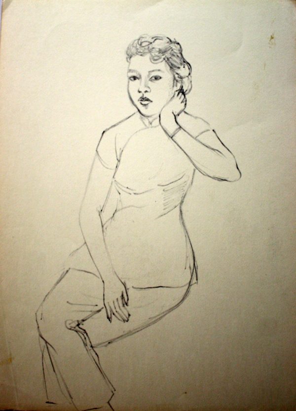 SY_SK004_S_Lady_少妇_38x27cm_Sketch on paper
