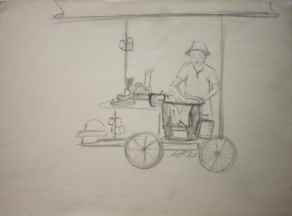 SY_SK006_S_Pancake_面煎糕小贩_27x38cm_Sketch on paper