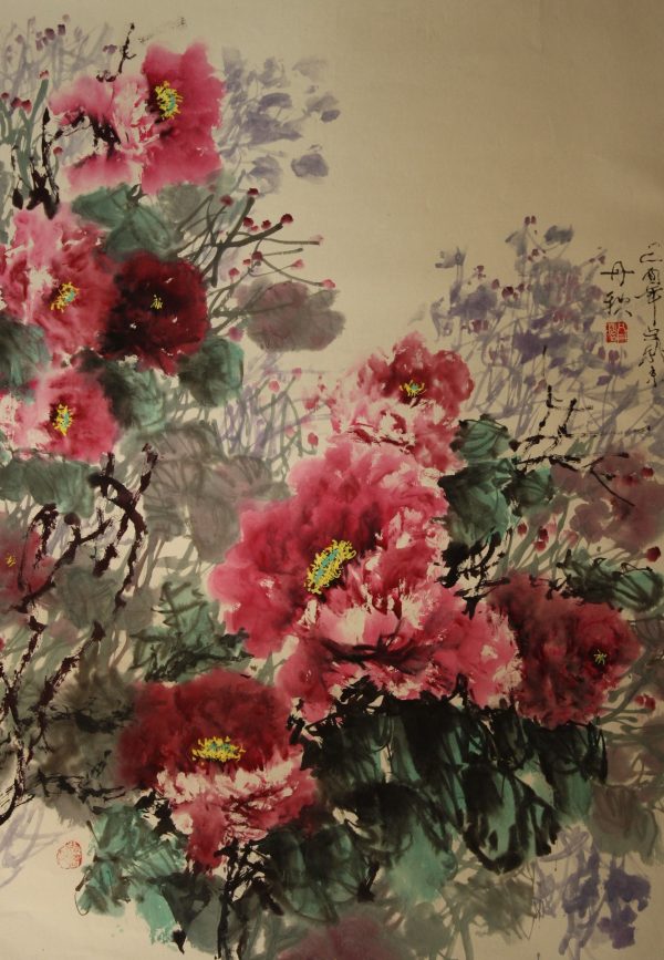 ADQ_CFA013_C_Purple Red Peony_紫红牡丹_96x65cm_$2000_Chinese ink on rice paper