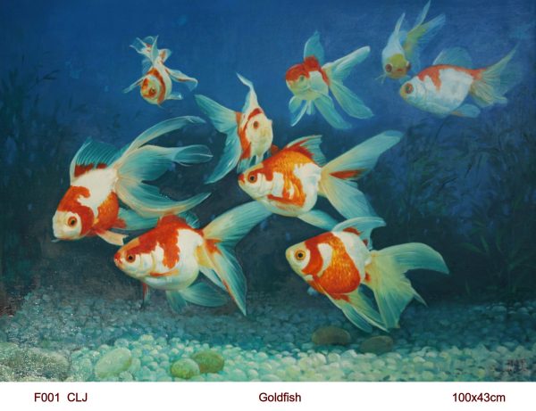CLJ_F001_C_Gold Fosh_群魚戲水_$2600_43x100cm_Oil on canvas