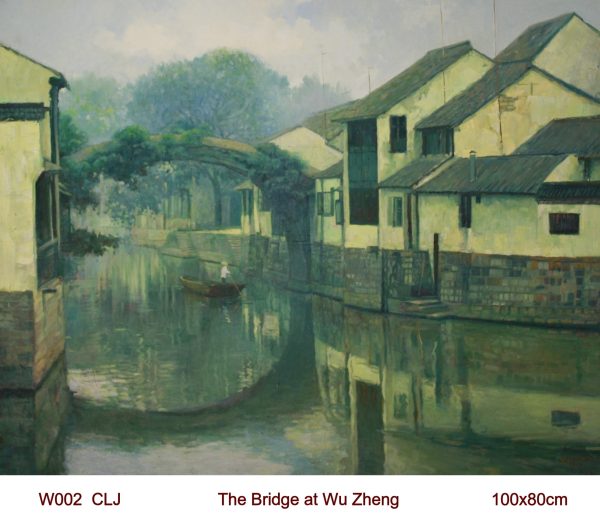 CLJ_W002_C_The Bridge at Wu Zheng_烏鎮橋畔_$4300_80x100cm_Oil on canvas