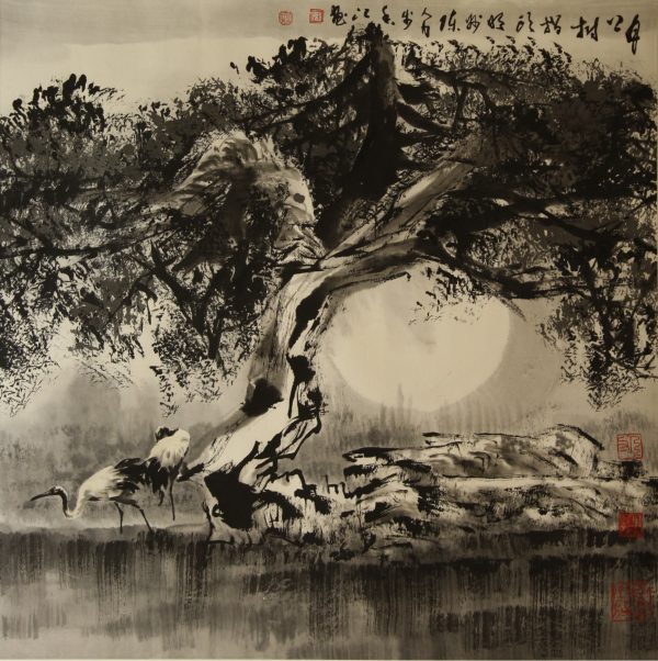 CYL_CB008_C_Shelter under big Tree_大树阴_$5000_Chinese ink on rice paper