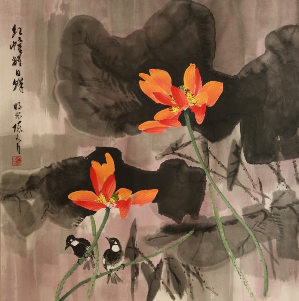 CYL_CFA017_C_Lotus Impression_荷韵_69x69cm_$5300_Chinese ink on rice paper