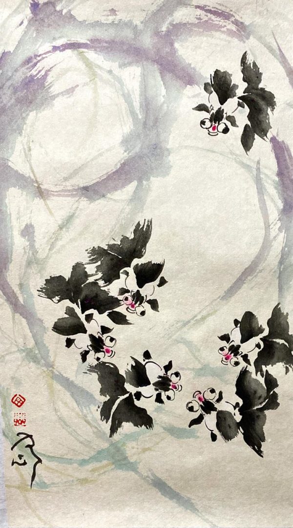 CZW_CF001_C_陈正文_6黑金鱼_35x20.5cm_$580_Chinese ink on rice paper