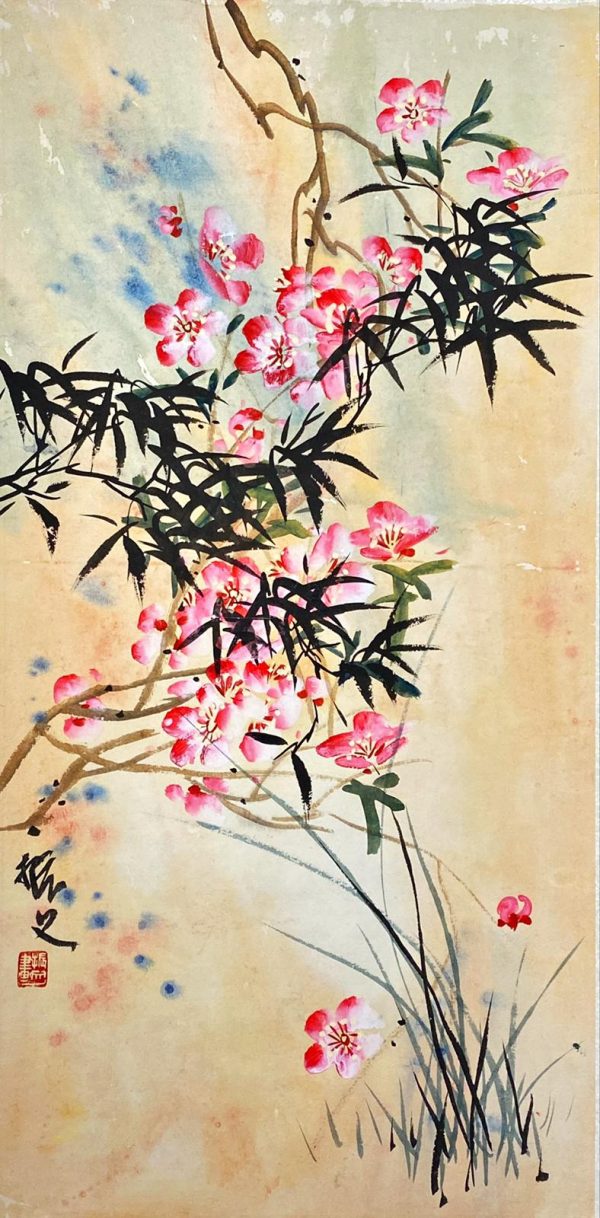 CZW_CFAS001_C_梅竹图_67x33cm_$1200_轴_Chinese ink on rice paper