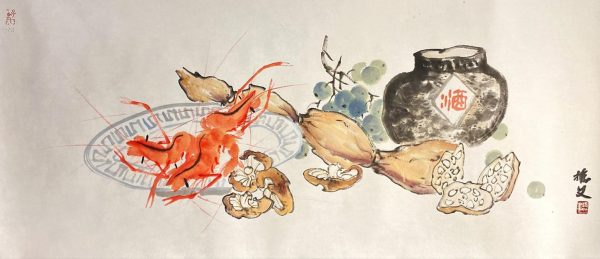 CZW_CSL001_C_庆丰年_40x90cm_$1800_Chinese ink on rice paper CZW_CSL001_C_庆丰年_40x90cm_$1800_Chinese ink on rice paper