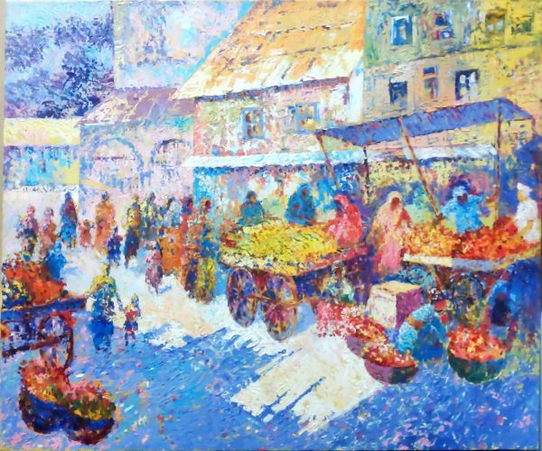 DVT_L022_I_Market in Blossom-77x91cm-_$4000_Oil