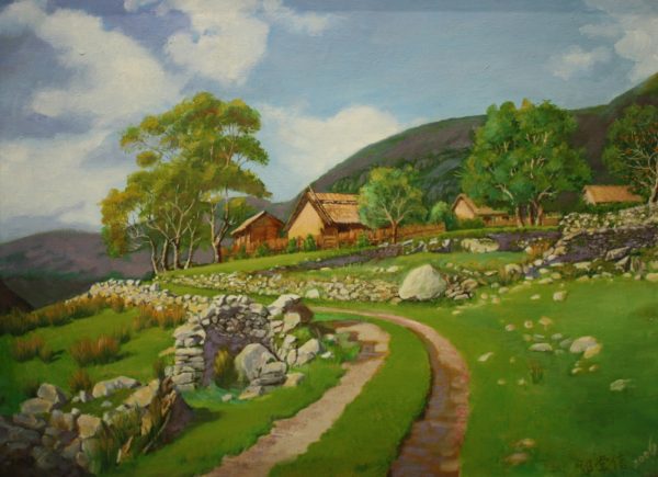 GCX_L004_C_Path to the Village_乡村土道_60x80cm_$9600_Oil on canvas