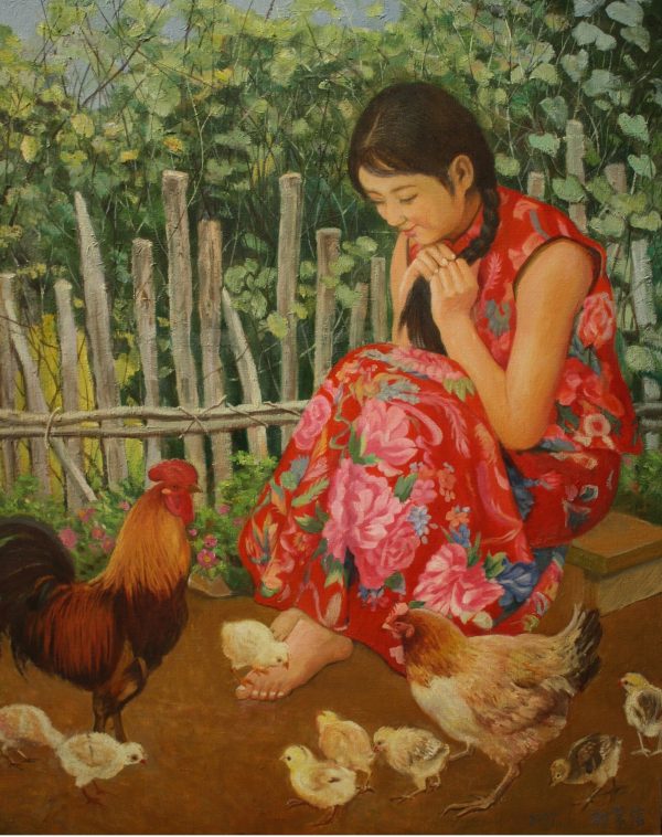 GCX_P009_C_Harmonious Garden_吉祥家园_100x80cm_$16000_Oil on canvas