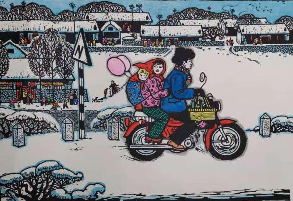 GCX_SE005_C_Glad to be back to mother's house_喜回娘家_57x42cm_$1000_Serigraph on wood