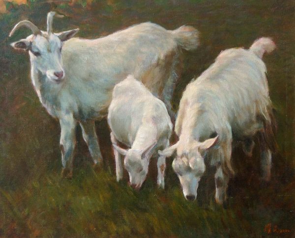 GYM_A009_C_Auspicious 1_三羊开泰之一_60x73cm_$4600_Oil on Canvas