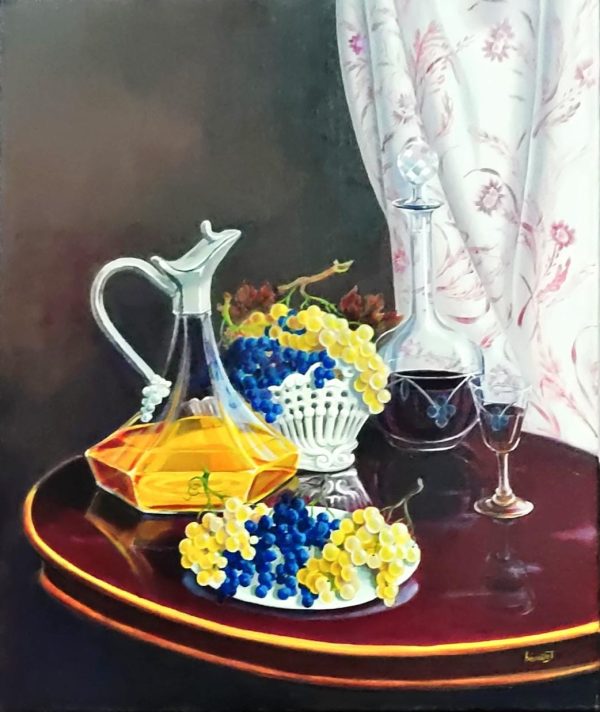HB_SL002_F_From Grape to Wine_41x33cm_$2800_Oil on canvas