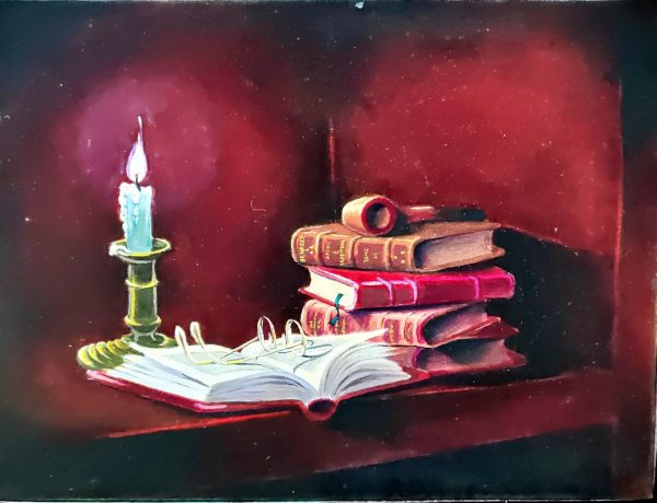 HB_SL007_F_Reading Time_33x41cm_$3000_Oil on canvas