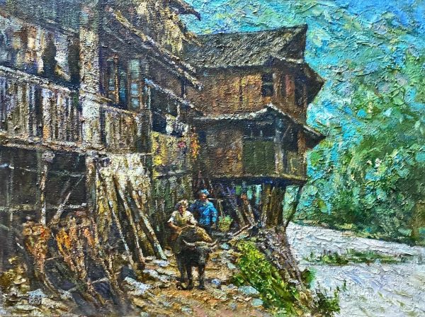 HYT_L012_C_A Dong Village_桐寨_60x80cm_$4800_Oil on canvas