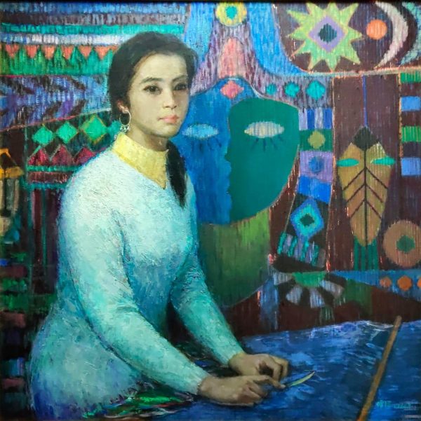 HZX_P017_C_Lady_西兰卡普姑娘_90x90cm_$16000_Oil on canvas HZX_P017_C_Lady_西兰卡普姑娘_90x90cm_$16000_Oil on canvas