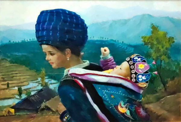 HZX_P024_C_母与子_73x100cm_$16000_Oil on canvas