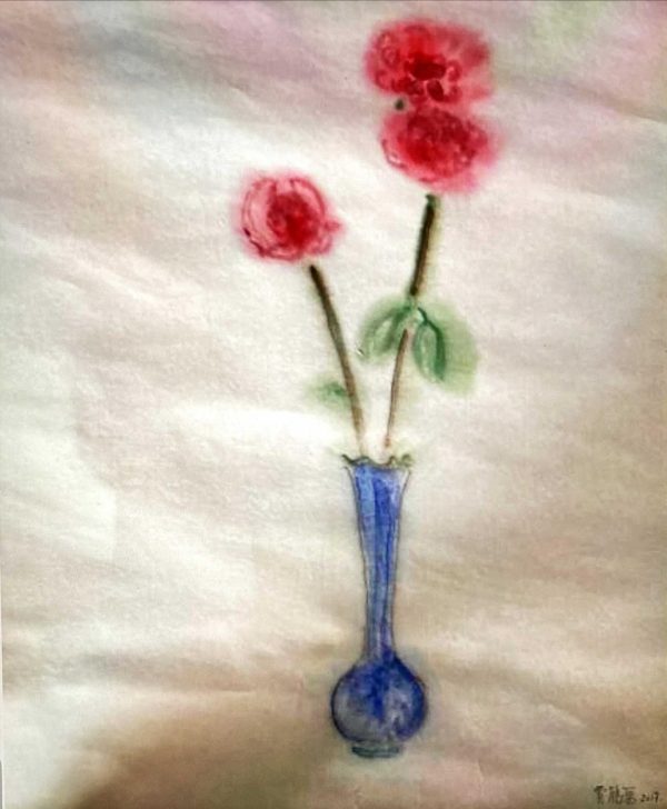 JJL_CFA0010_C_Flower_花_45x32cm_$1600_Chinese ink on rice paper