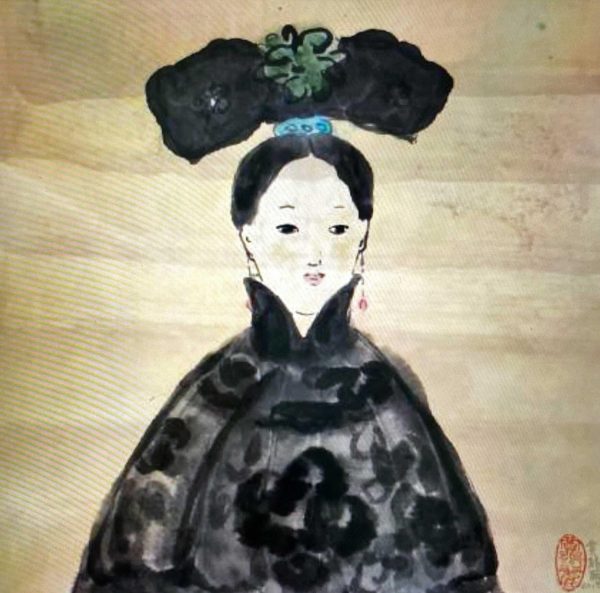 JJL_CP003_C_Potrait_肖像_35x35cm_$1600_Chinese ink on rice paper