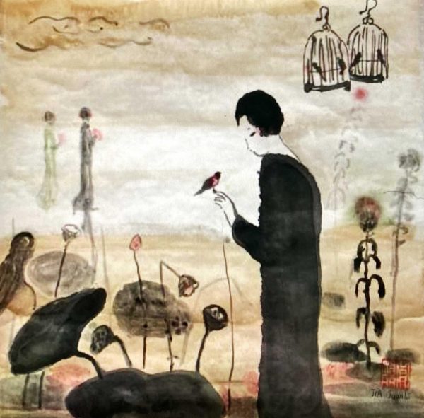 JJL_CP006_C_Conversation_对语_35x36cm_$1600_Chinese ink on rice paper JJL_CP006_C_Conversation_对语_35x36cm_$1600_Chinese ink on rice paper