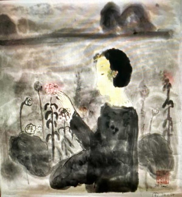 JJL_CP007_C_Garden_花园_34x34cm_$1600_Chinese ink on rice paper