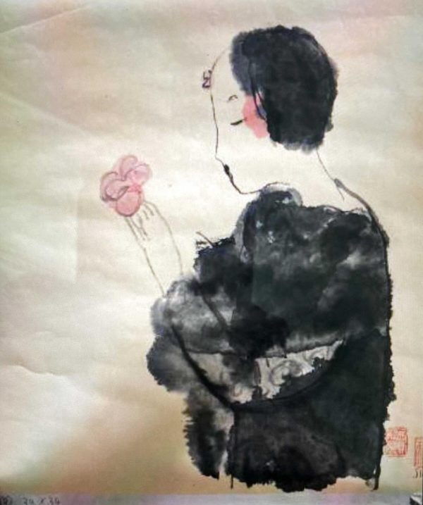 JJL_CP009_C_Potrait_肖像_34x34cm_$1600_Chinese ink on rice paper