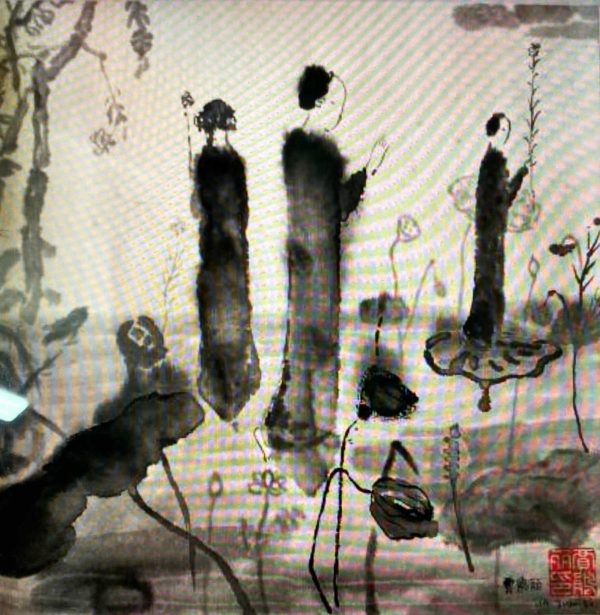 JJL_CP014_C_Stepping_踏_24x24cm_$1600_Chinese ink on rice paper