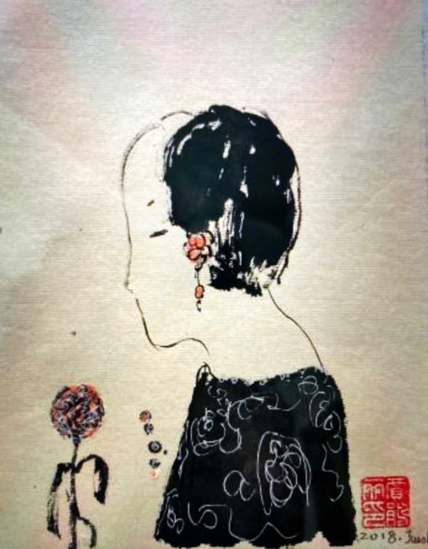 JJL_CP017_C_Potrait_肖像_22x17cm_$1600_Chinese ink on rice paper