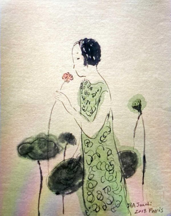 JJL_CP018_C_Smell_嗅_22x17cm_$1600_Chinese ink on rice paper