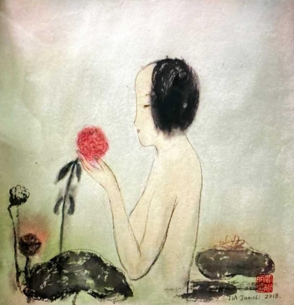 JJL_CP020C_Smell_嗅_23x17cm_$1600_Chinese ink on rice paper