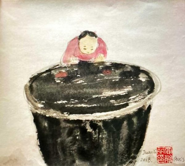 JJL_CP021_C_Birdcage_鸟笼_20x23cm__$1600_Chinese ink on rice paper