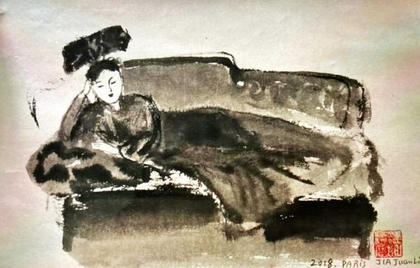 JJL_CP022_C_Resting_小憩_20x30cm_$1600_Chinese ink on rice paper