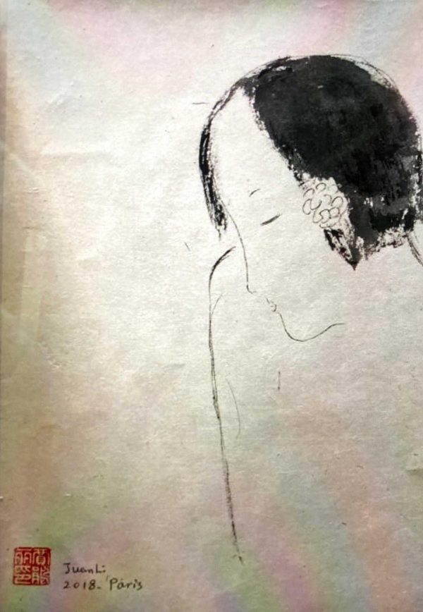 JJL_CP024_C_Comtemplation_沉思_33x22cm_$1600_Chinese ink on rice paper