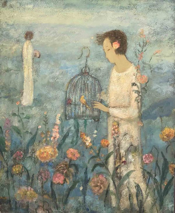 JJL_P009_C_Promenade in the Dawn _黎明中的长廊_65x54cm_$20000_Oil on canvas