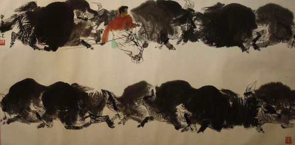 MXG_CA003_C_Herding the Cows_放牛_68x138cm_$15000_Chinese ink on rice paper