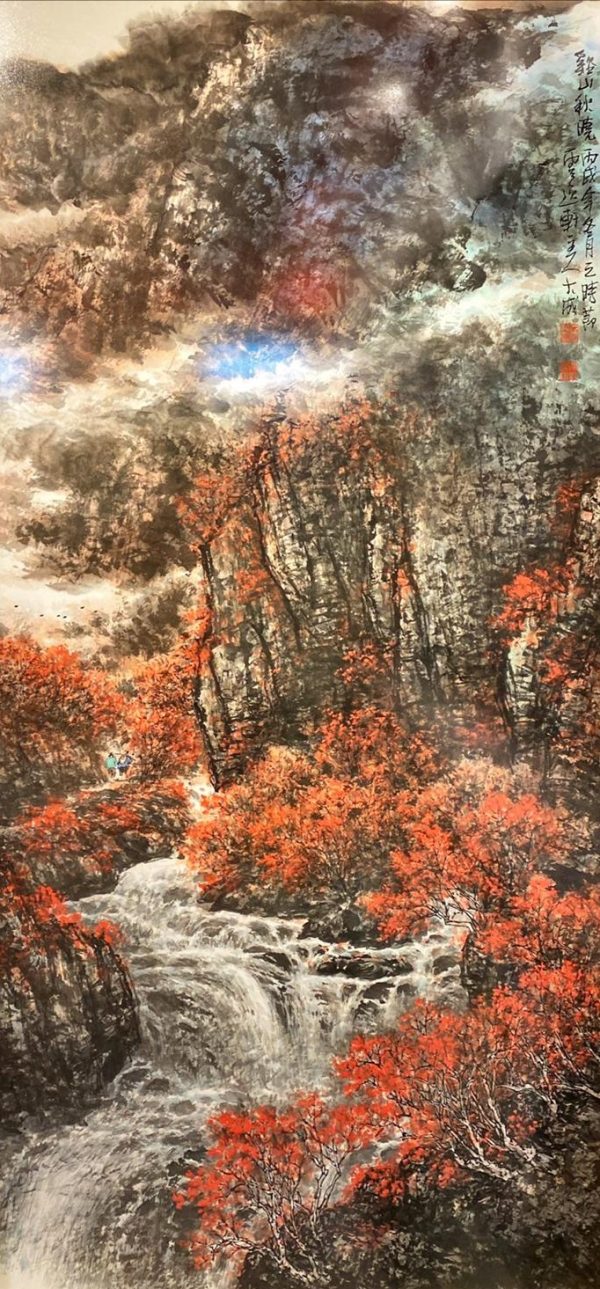 QDC_CL001_C_溪山秋晚_136x67cm_$3800_Chinese ink on rice paper